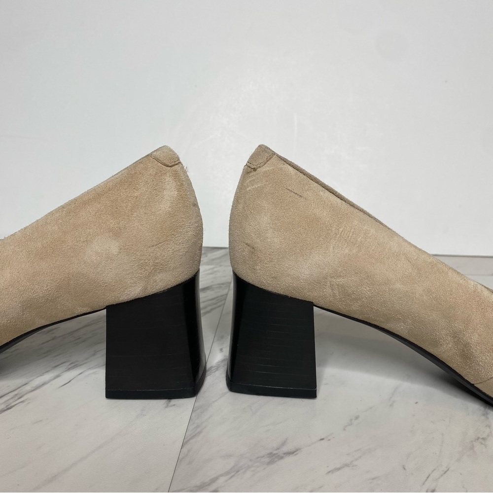 New! Vagabond Altea Beige Suede Black Patent Pointed Toe Pump 10 / 40 - Picture 7 of 15